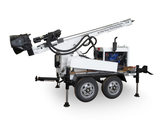 Lightweight 200m 220mm Trailer Mounted Water Well Drilling Rig