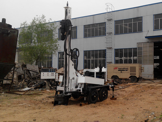 Lightweight 200m 220mm Trailer Mounted Water Well Drilling Rig
